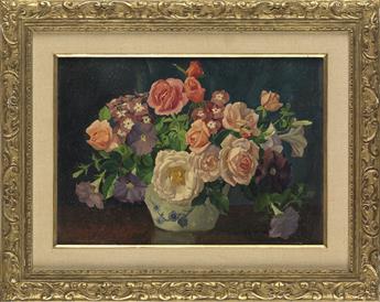 GEORGE LAURENCE NELSON Two floral still lifes.